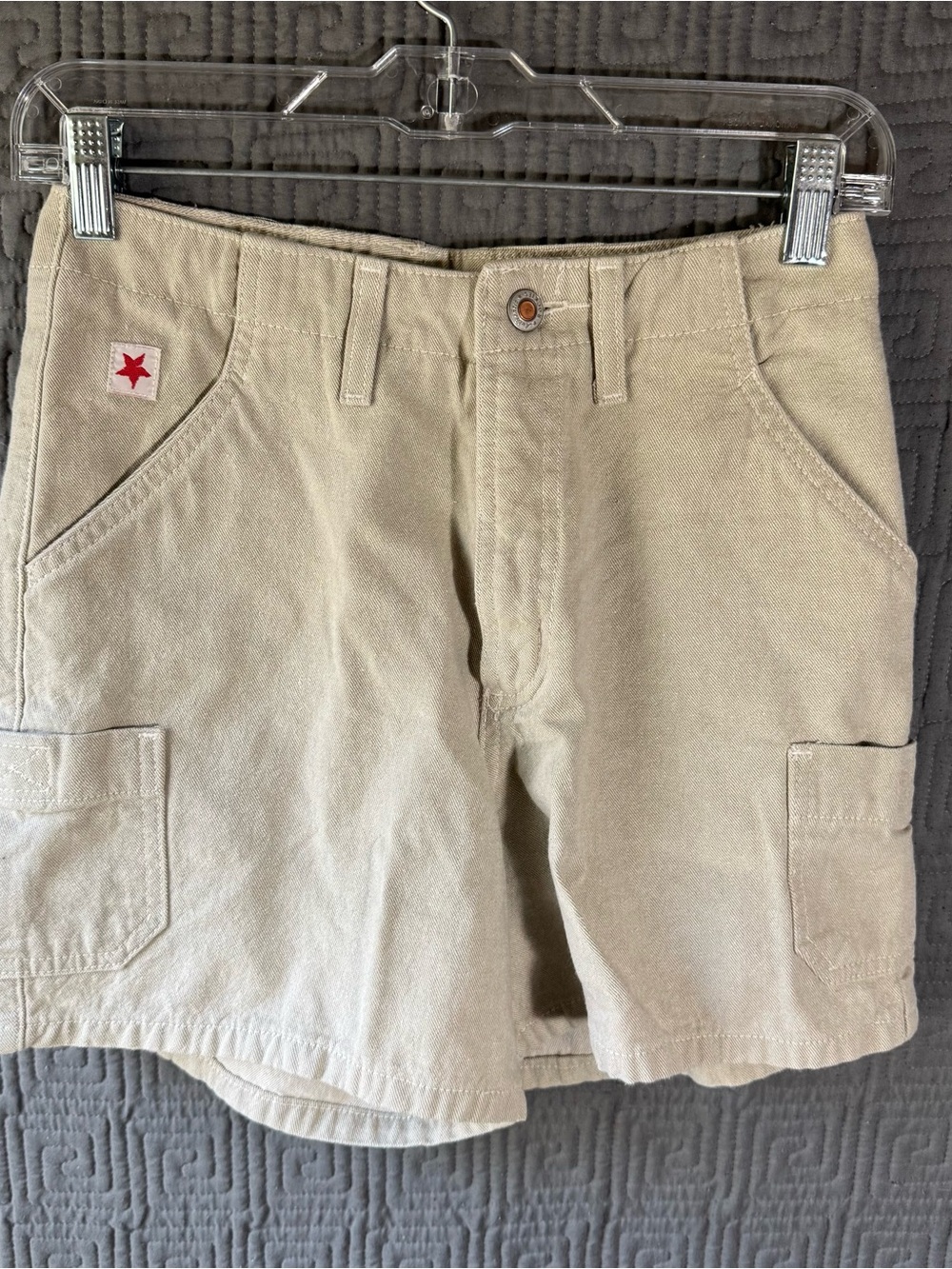 Vintage Rockies Relaxed Fit Cargo Shorts Size 5 Khaki Canvas High Waisted 90s